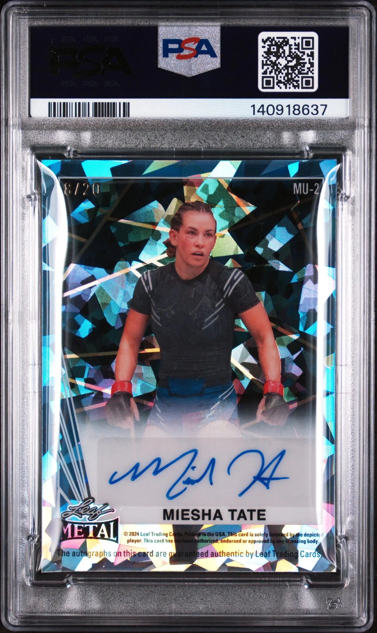 2024 Leaf Collective Multi Mash-Up Autographs Tate Nunes Light Blue Crystal PSA9 