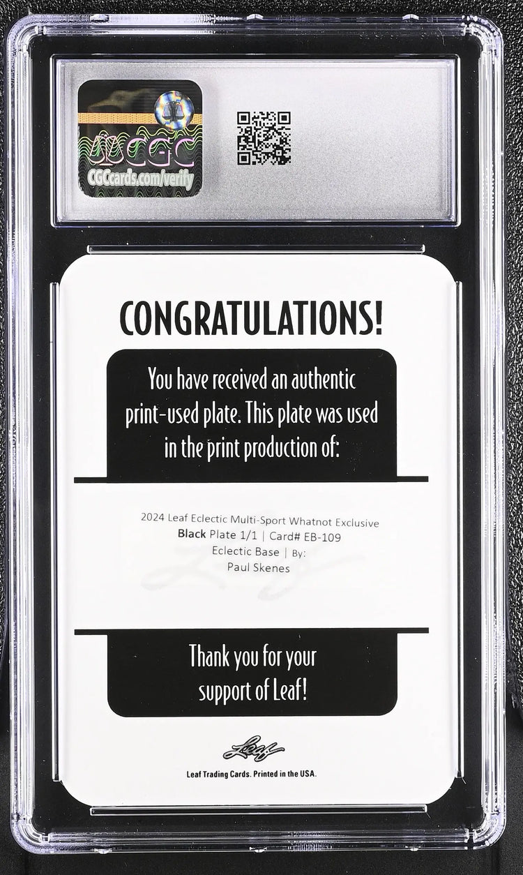 2024 Leaf Eclectic Black Printing Plate Paul Skenes 1/1 CGC 10 