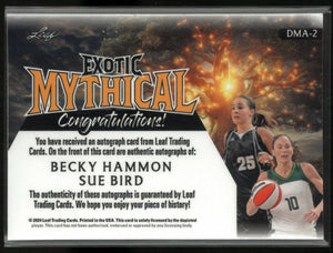 2024 Leaf Exotic Mythical Becky Hammon/ Sue Bird Autograph Auto /1 