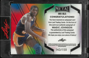 2024 Leaf Metal Heroes Inscriptions Autograph Magic Johnson Auto Purple /150 