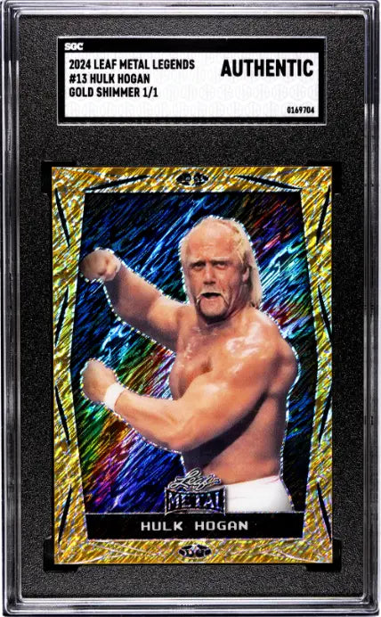 2024 Leaf Metal Legends Hulk Hogan Gold Shimmer 1/1 SGC Authentic 