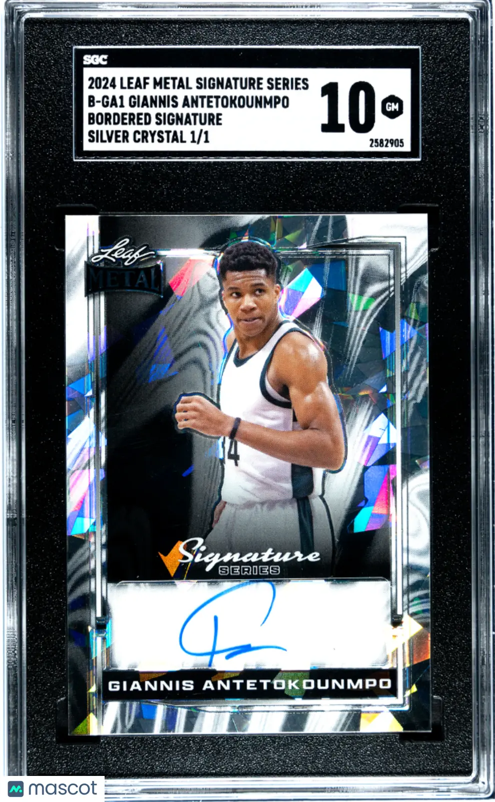 2024 Leaf Metal Signature Series Auto G. Antetokounmpo Silver Crystal SGC 10 1/1 