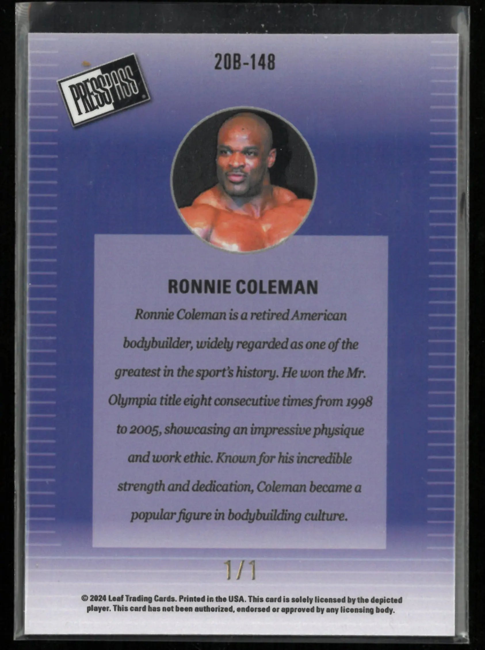 2024 Leaf Trading Cards Presspass Ronnie Coleman /1 