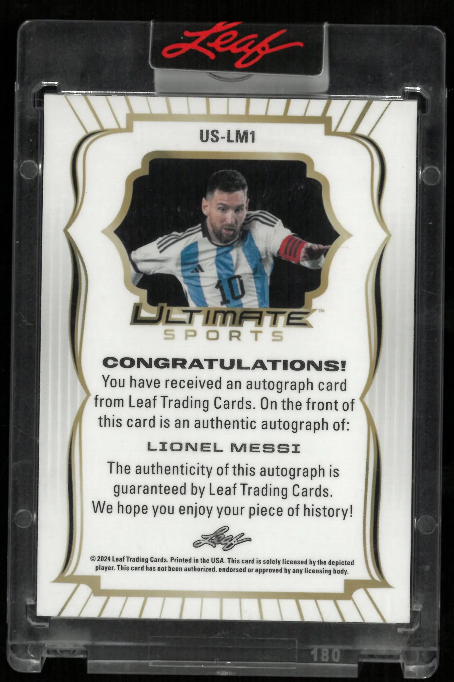 2024 Leaf Ultimate Sport Lionel Messi Magenta Auto /6 