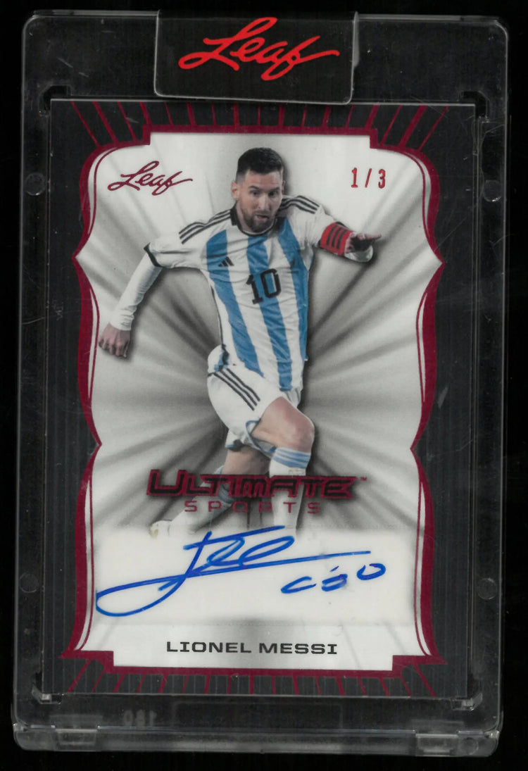 2024 Leaf Ultimate Sport Lionel Messi Ruby Red Auto 1/3 