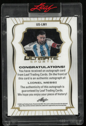 2024 Leaf Ultimate Sport Lionel Messi Ruby Red Auto 1/3 