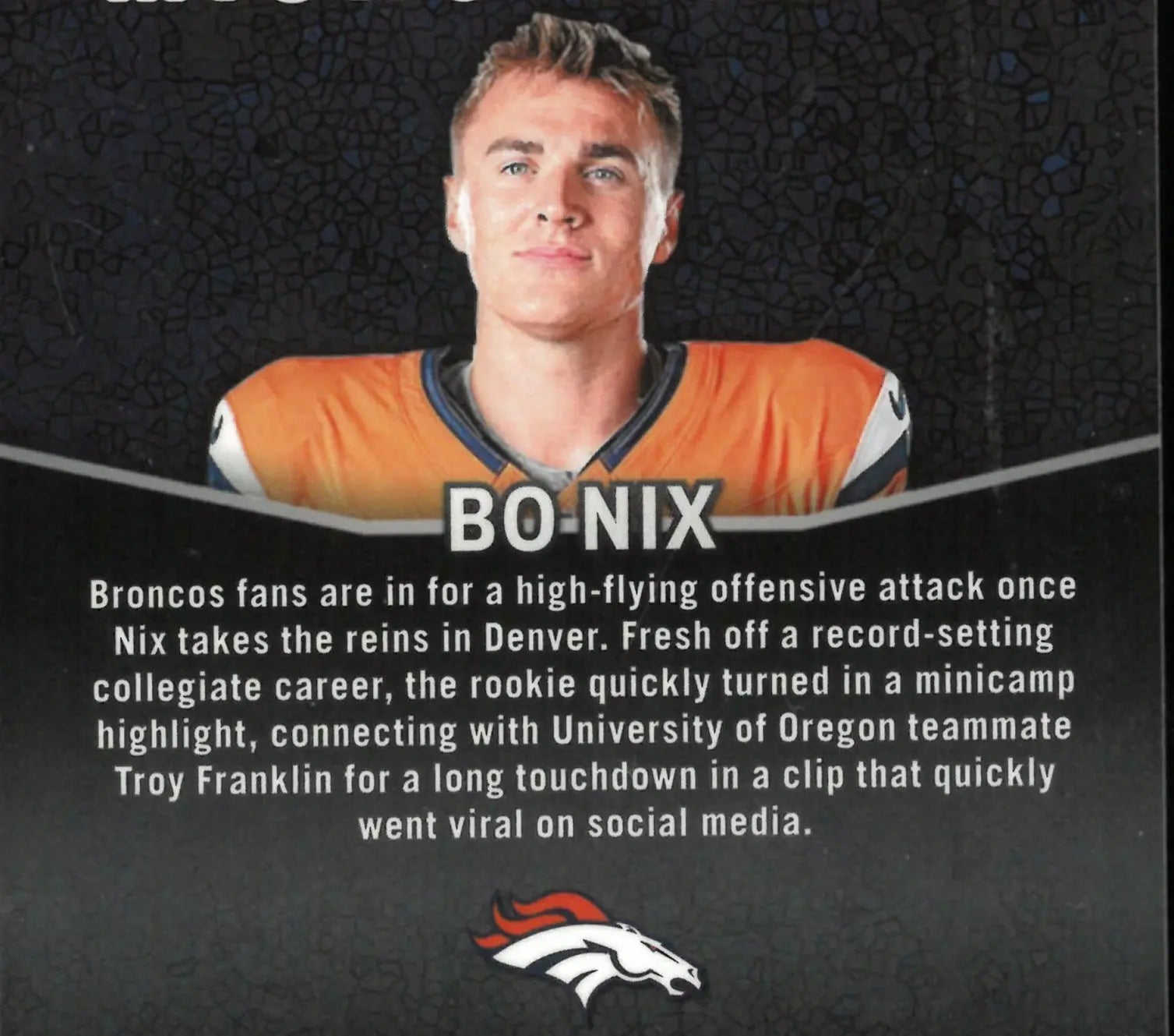 2024 Mosaic Football Bo Nix RC Rookie Micro Mosaic 