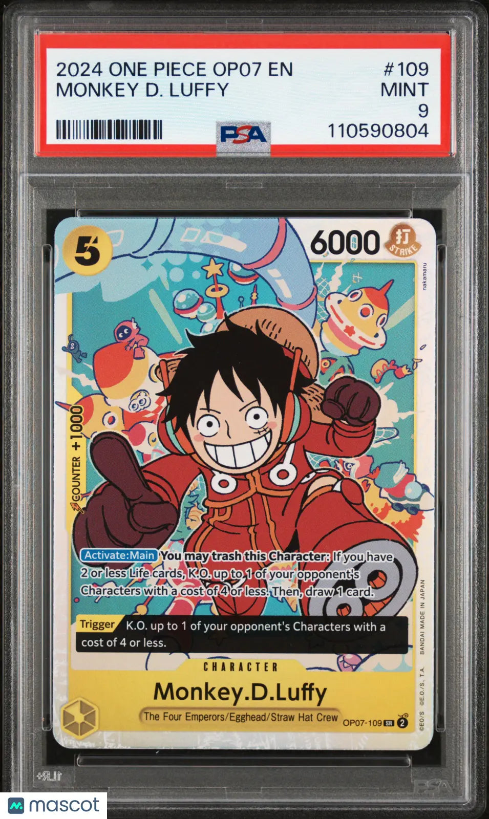 2024 One Piece OP07 500 Years In The Future Monkey D. Luffy OP07-109 PSA 9 