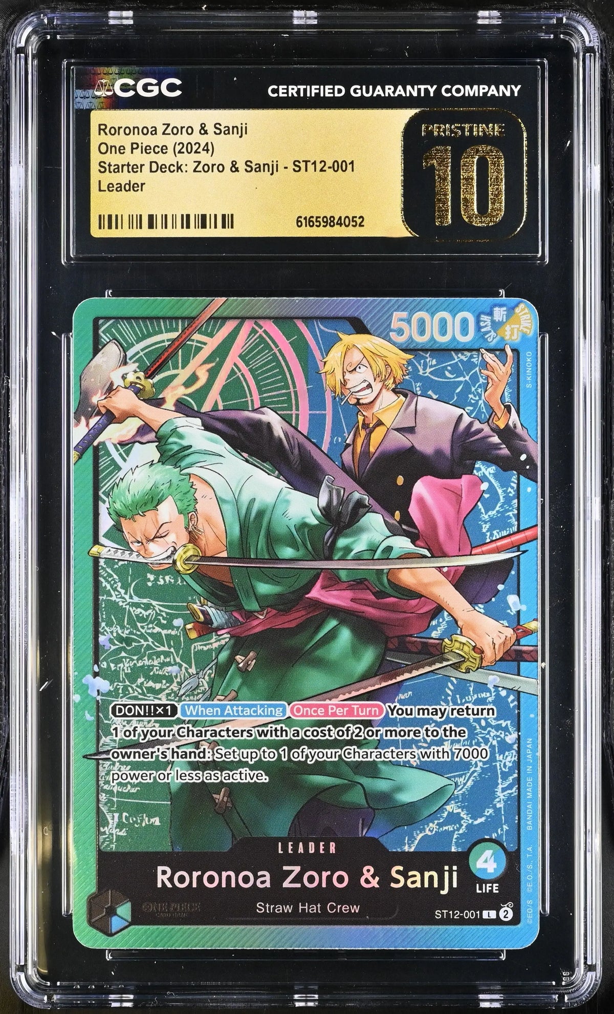 2024 One Piece Starter Deck: Roronoa Zoro & Sanji ST12-001 CGC Pristine 10 