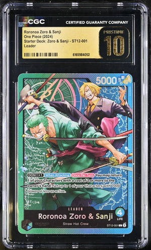 2024 One Piece Starter Deck: Roronoa Zoro & Sanji ST12-001 CGC Pristine 10 
