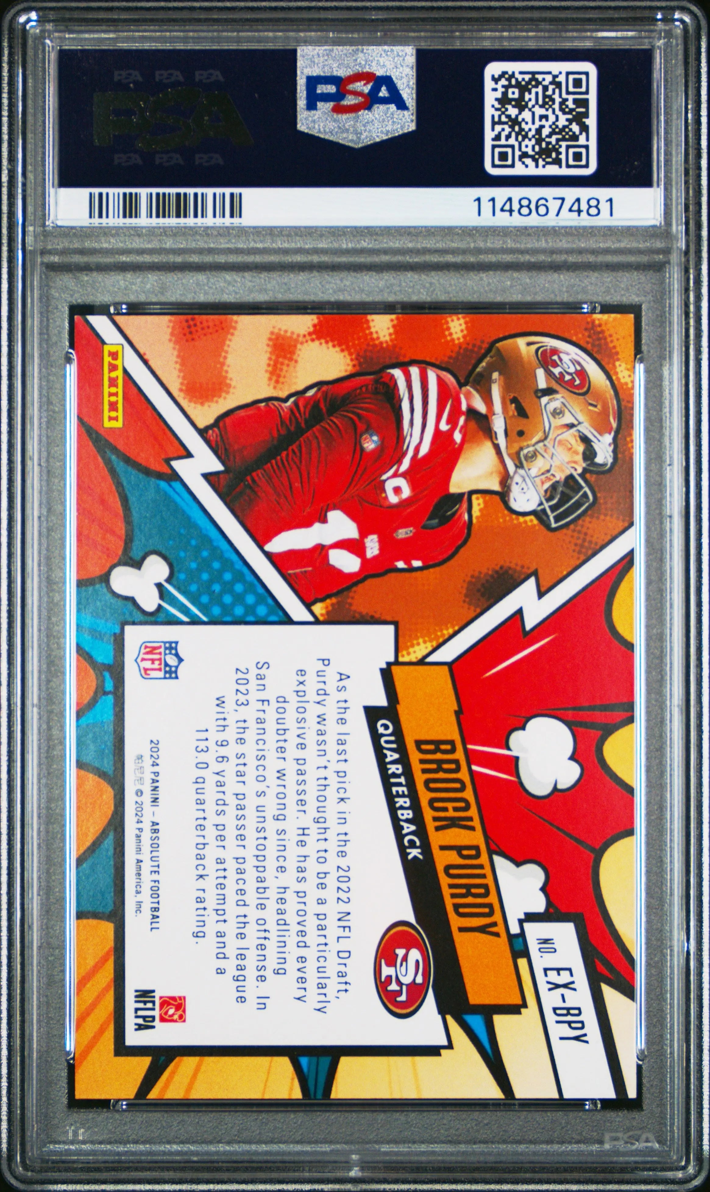 2024 Panini Absolute Explosive Brock Purdy #EXBPY PSA 9 