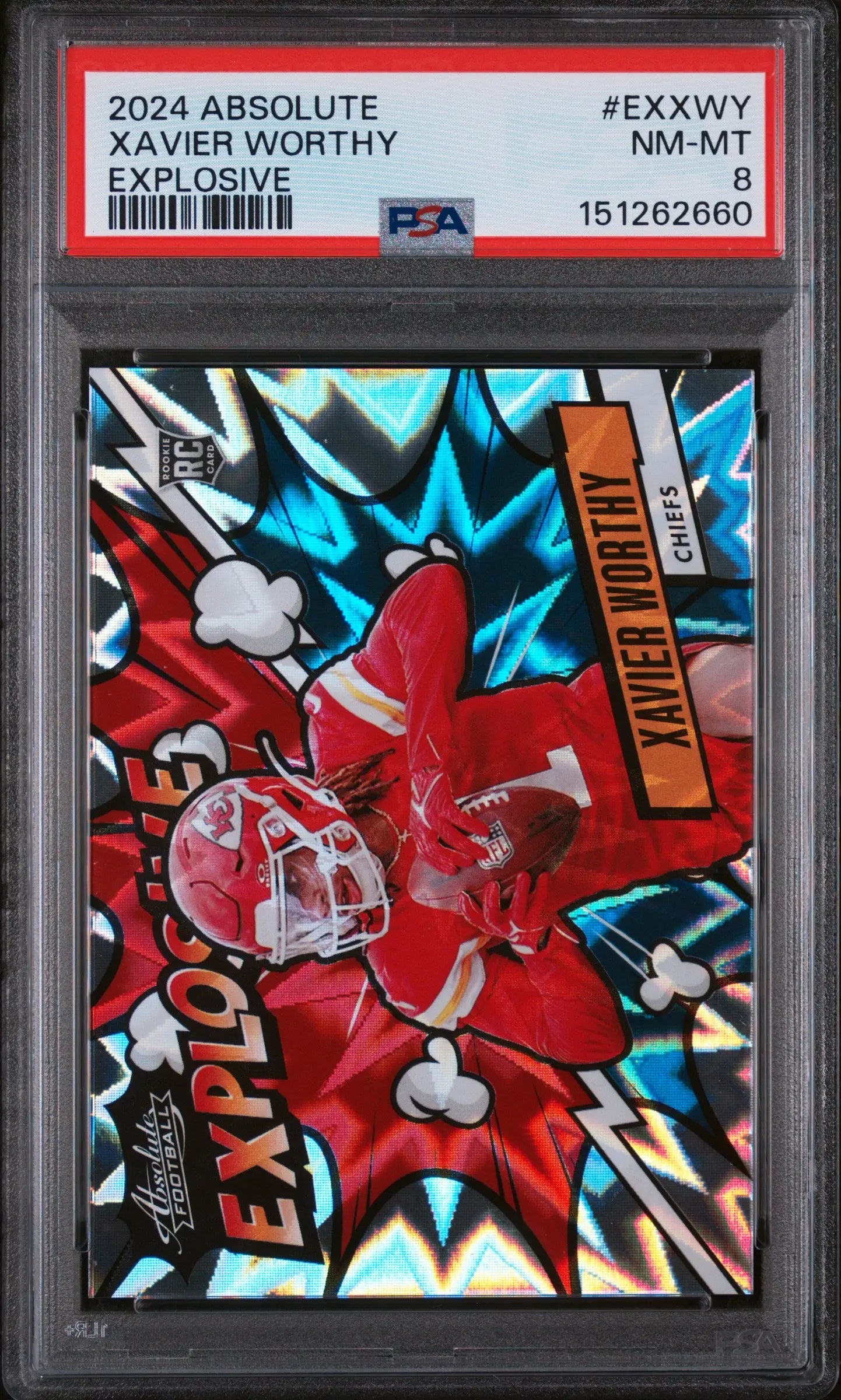 2024 Panini Absolute Explosive Rookie Xavier Worthy #EXXWY PSA 8 