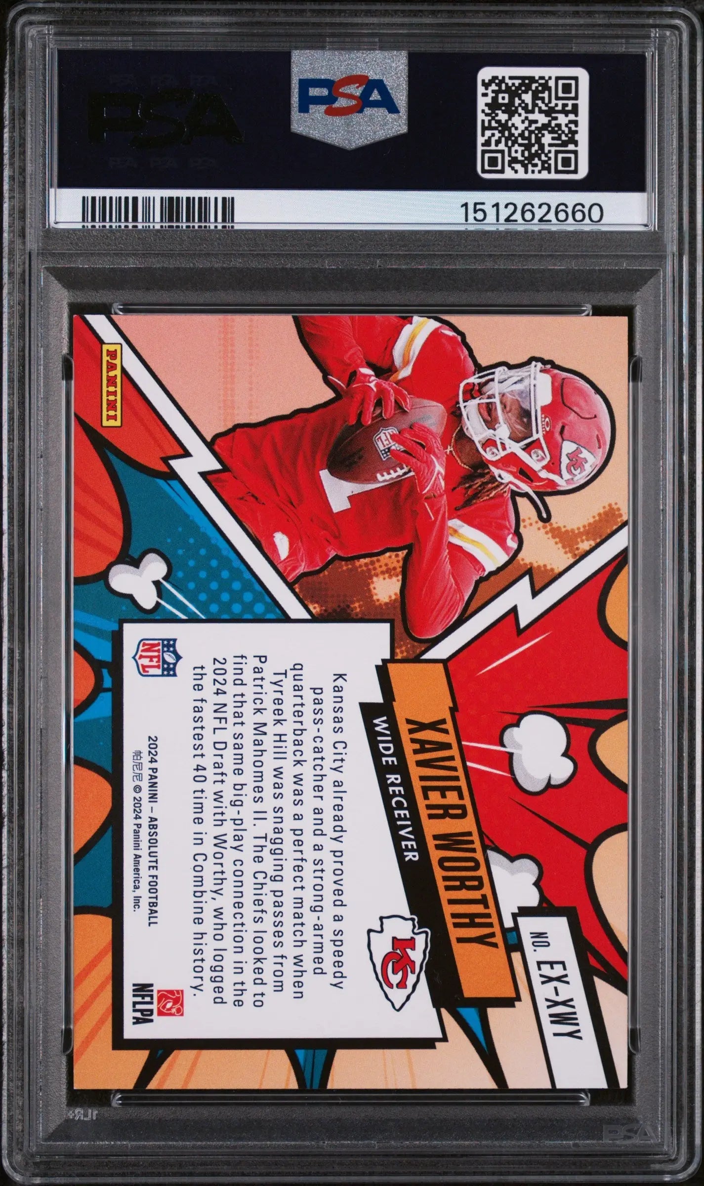 2024 Panini Absolute Explosive Rookie Xavier Worthy #EXXWY PSA 8 