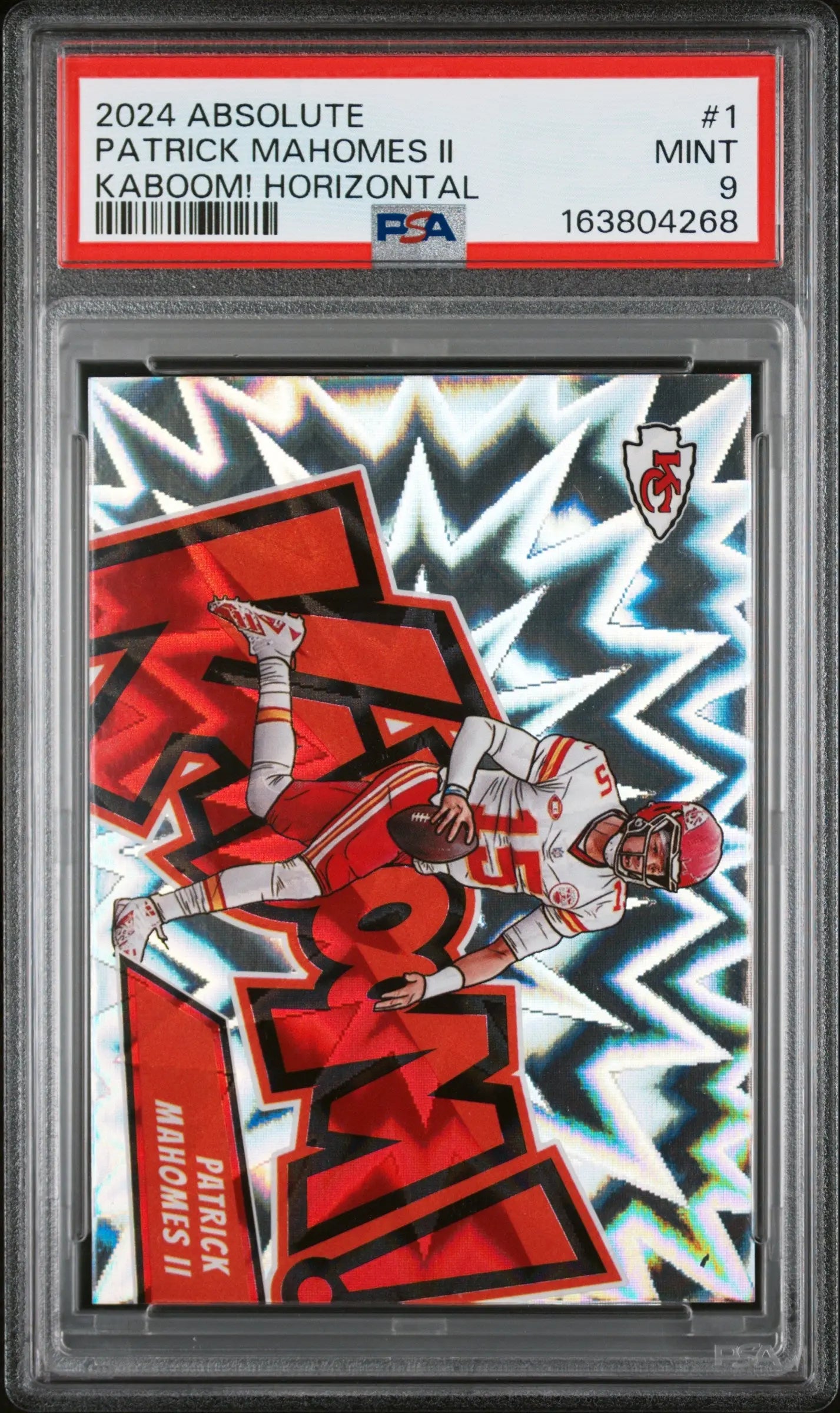 2024 Panini Absolute Football Kaboom! Horizontal Patrick Mahomes II PSA 9 