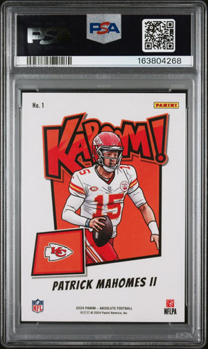 2024 Panini Absolute Football Kaboom! Horizontal Patrick Mahomes II PSA 9 