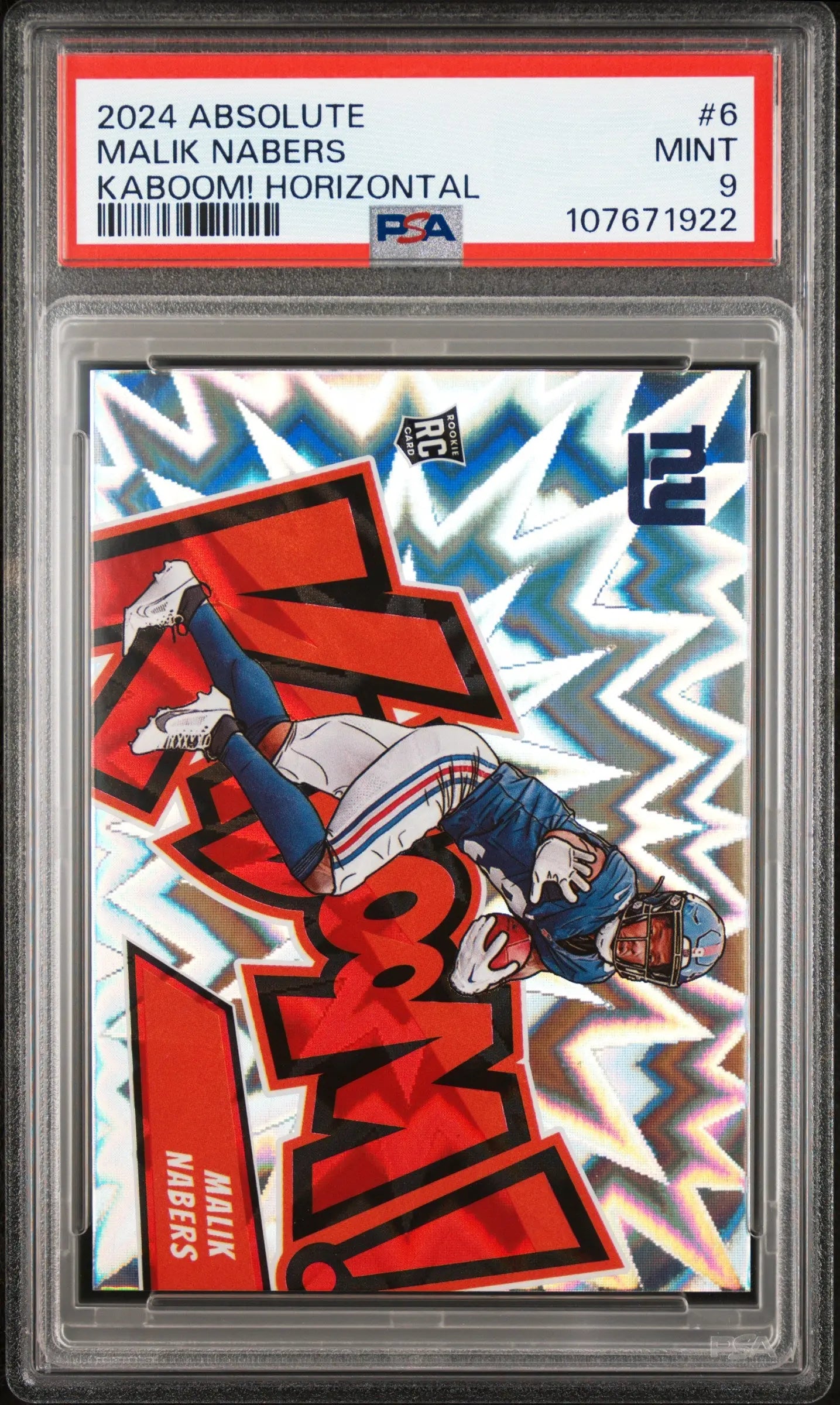 2024 Panini Absolute Kaboom! Horizontal Malik Nabers RC Rookie PSA 9 