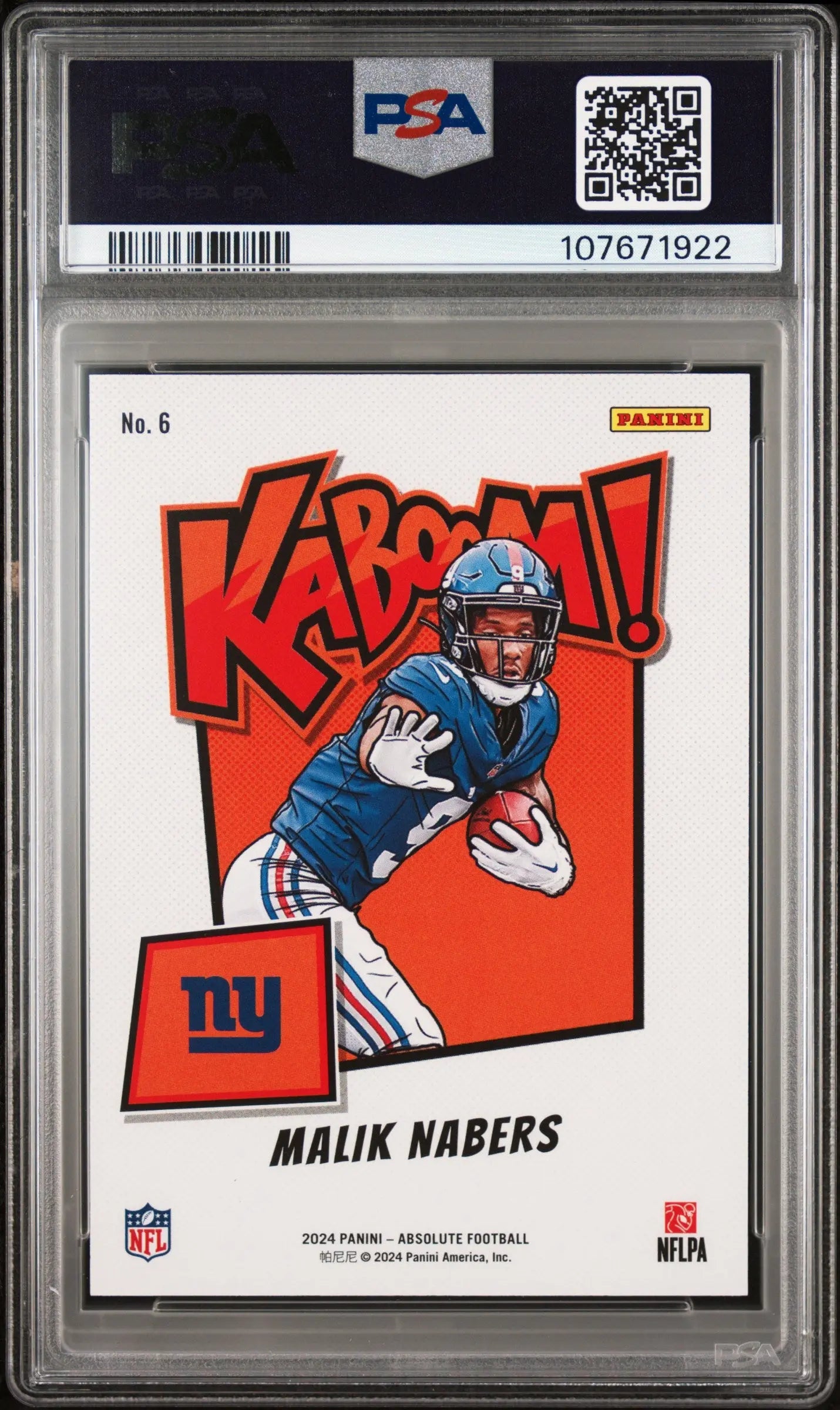 2024 Panini Absolute Kaboom! Horizontal Malik Nabers RC Rookie PSA 9 