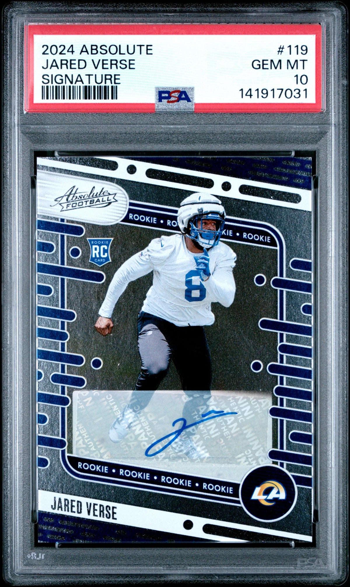 2024 Panini Absolute Rookie Autograph Jared Verse Auto RC PSA 10 