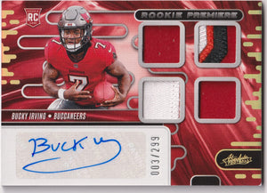 2024 Panini Absolute Rookie Autograph Patch Bucky Irving Auto /299 RC 