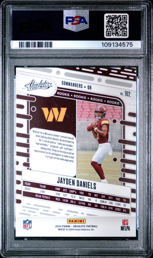 2024 Panini Absolute Rookie Jayden Daniels RC PSA 10 