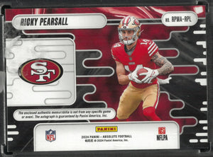 2024 Panini Absolute Rookie Patch Autograph Ricky Pearsall Auto /49 RC 