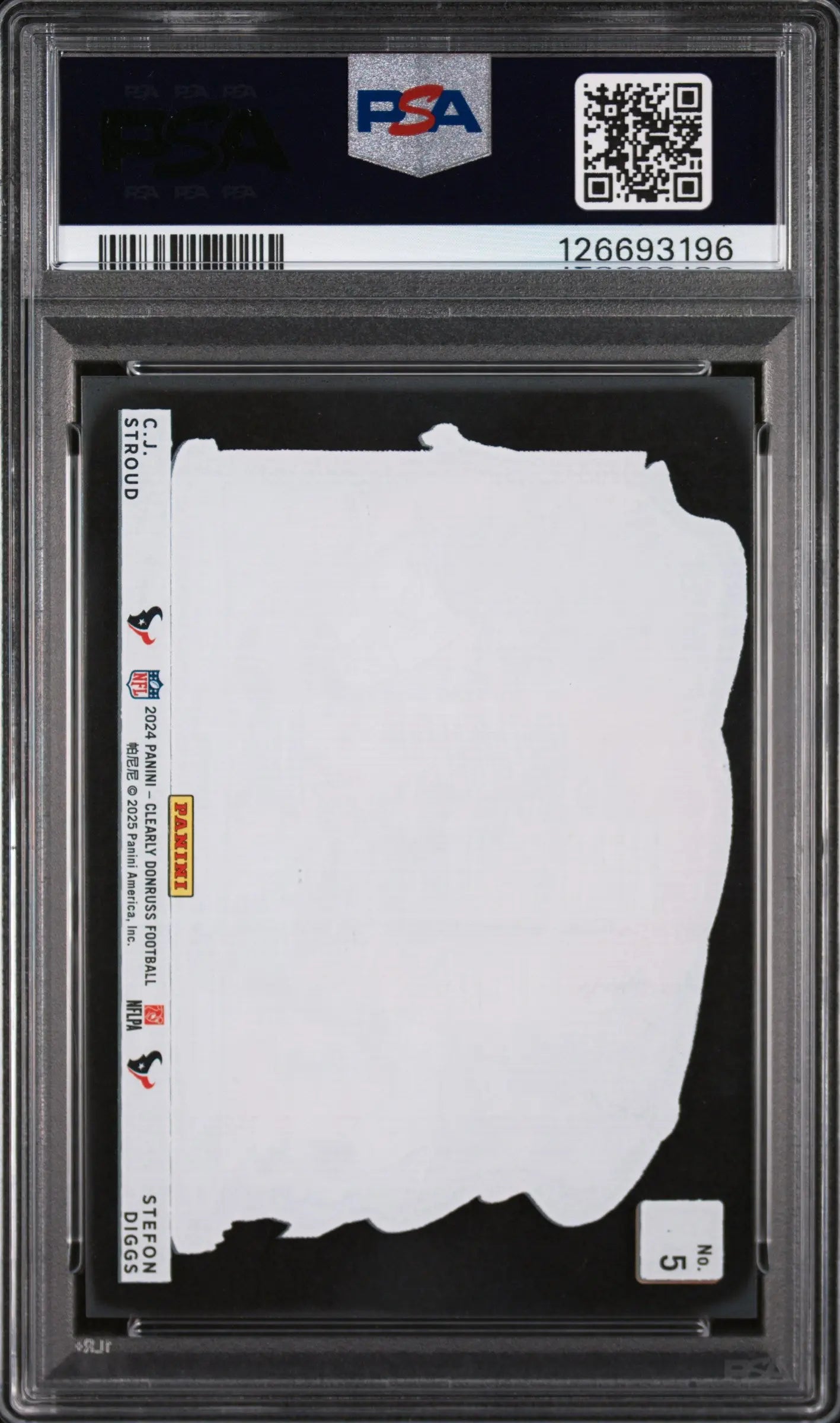2024 Panini Clearly Donruss Downtown Duos Diggs Stroud #5 PSA 8 