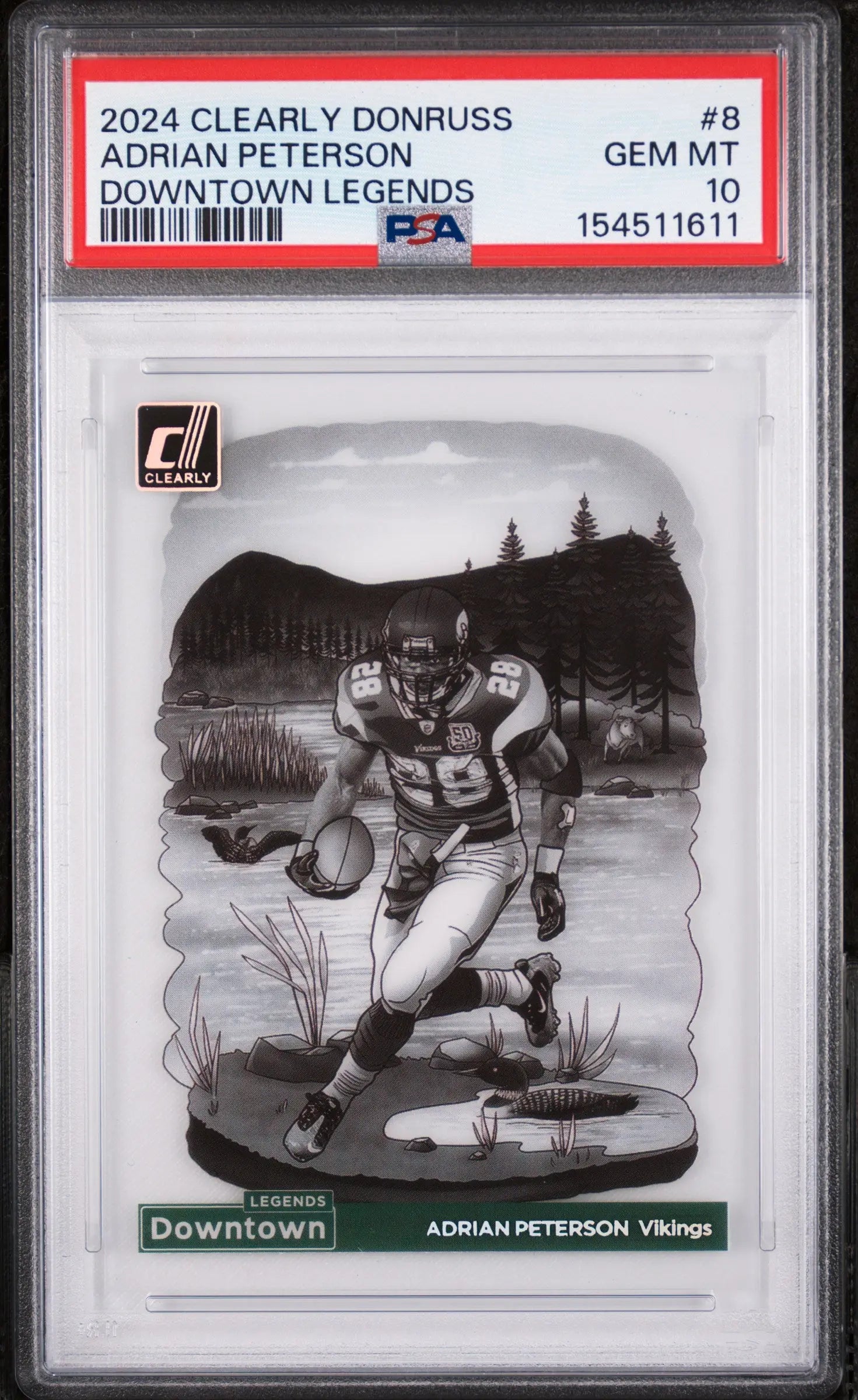 2024 Panini Clearly Donruss Downtown Legends Adrian Peterson PSA 10 
