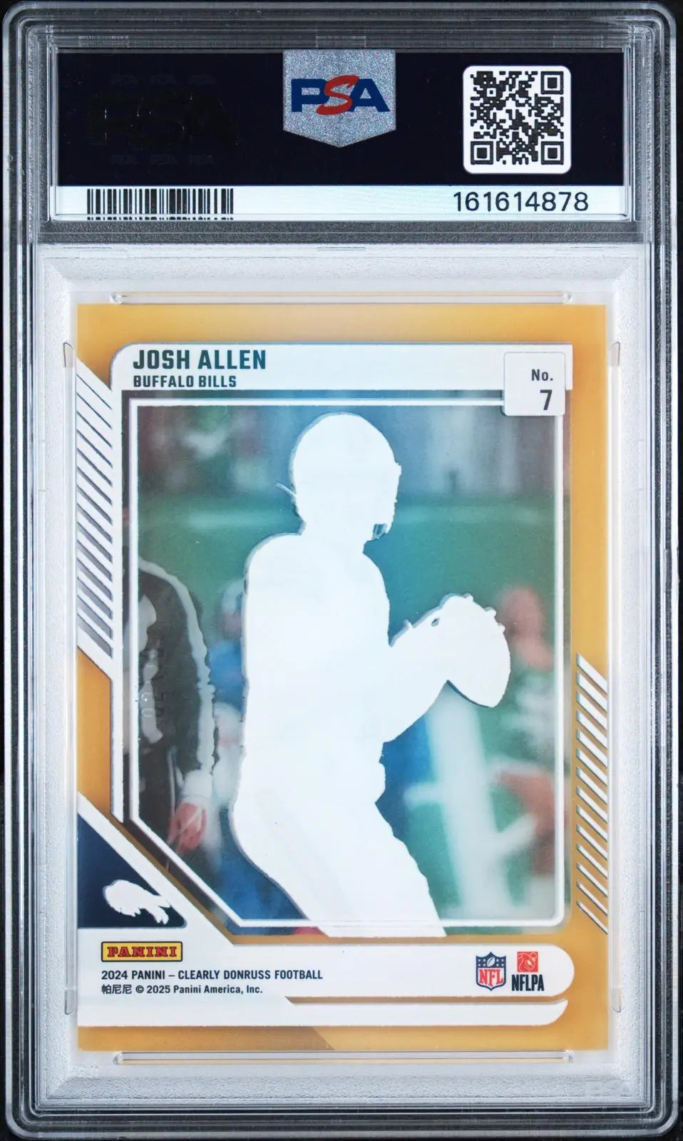 2024 Panini Clearly Donruss Football Josh Allen Clear Cut Gold /10 PSA 8 