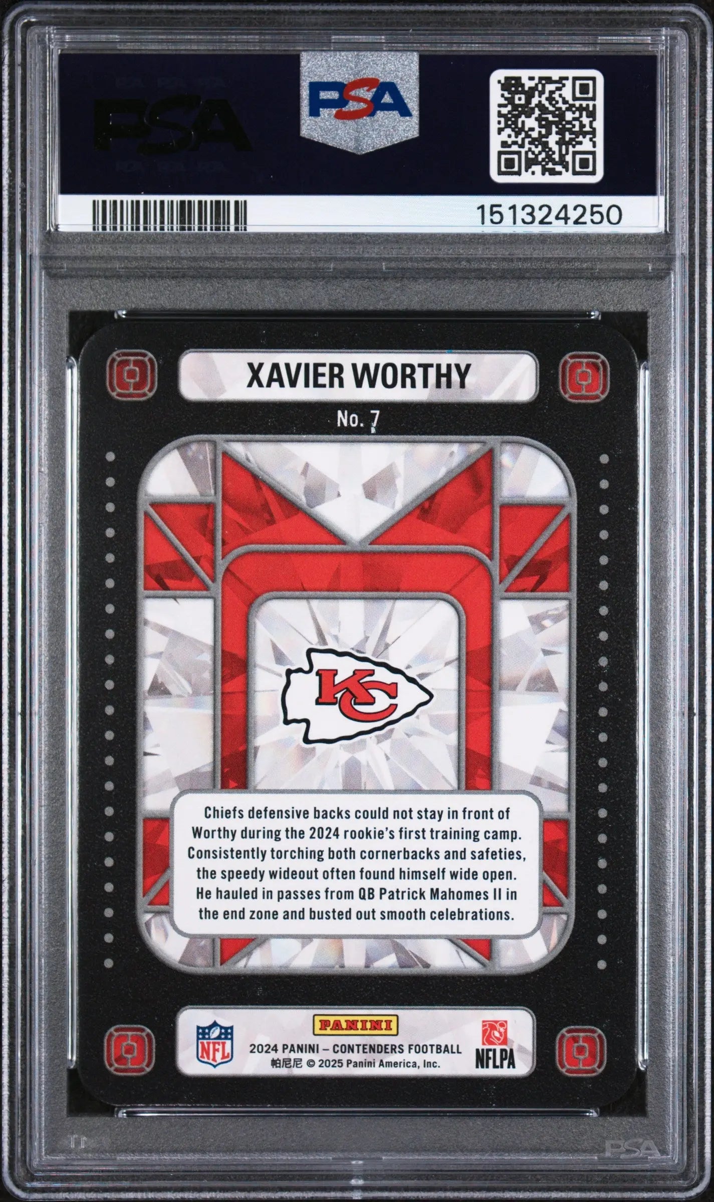 2024 Panini Contenders Crown Rookie Jewels Xavier Worthy RC PSA 9 