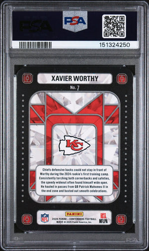 2024 Panini Contenders Crown Rookie Jewels Xavier Worthy RC PSA 9 