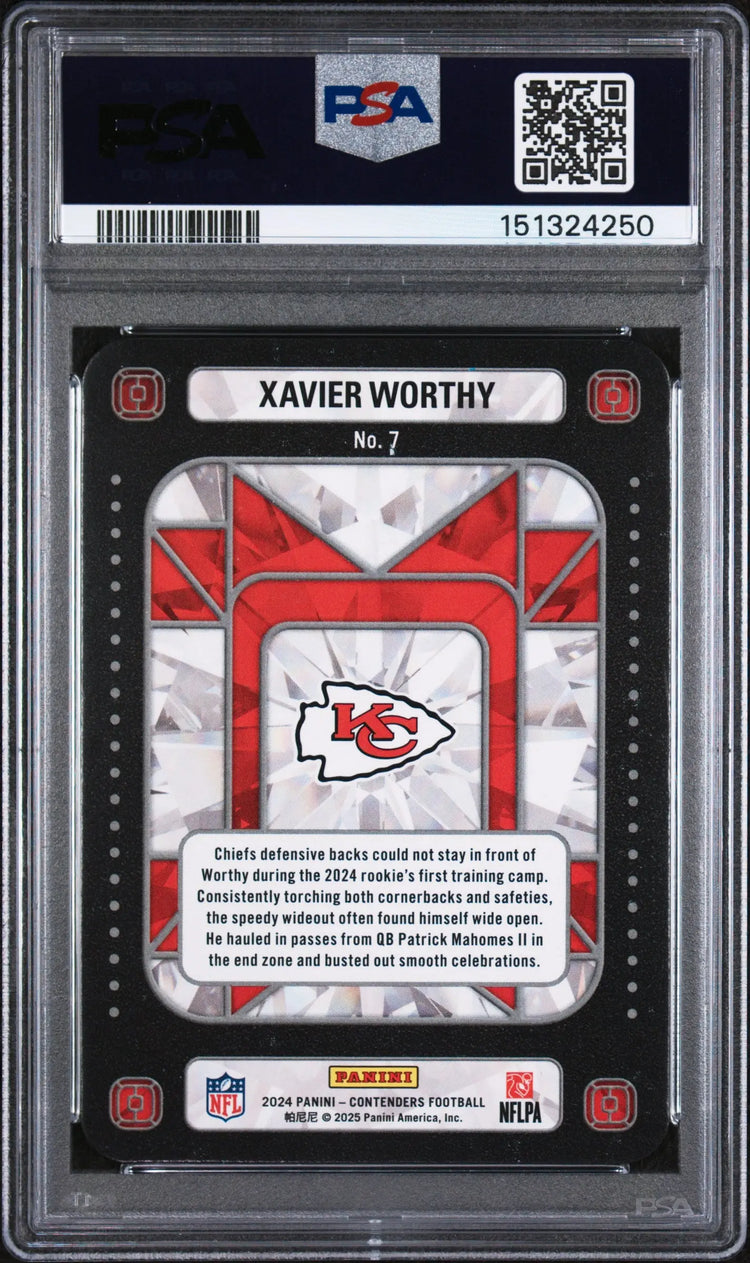2024 Panini Contenders Crown Rookie Jewels Xavier Worthy RC PSA 9 