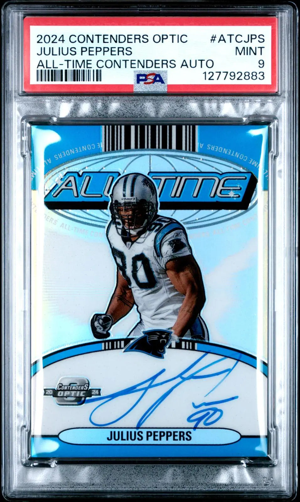 2024 Panini Contenders Optic All-Time Contenders Autographs Julius Peppers PSA 9 