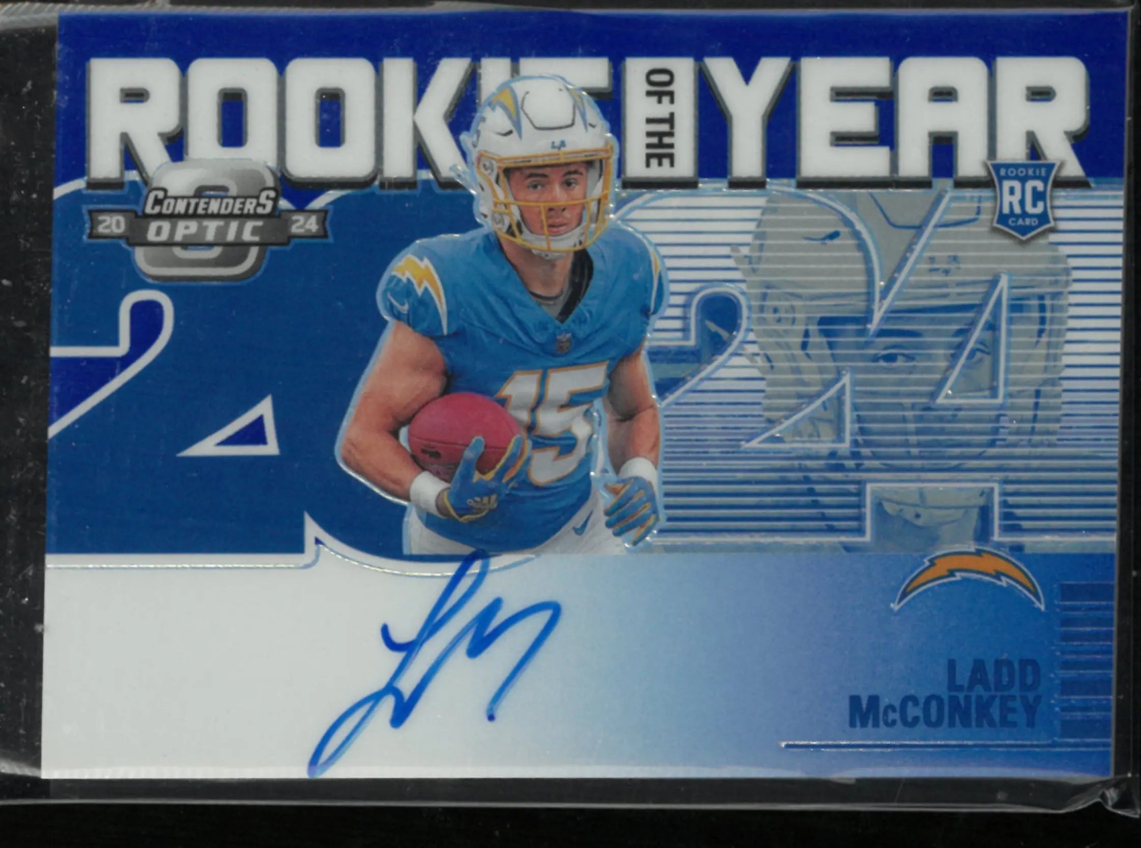 2024 Panini Contenders Optic Rookie Of The Year Ladd McConkey Autograph Auto RC 