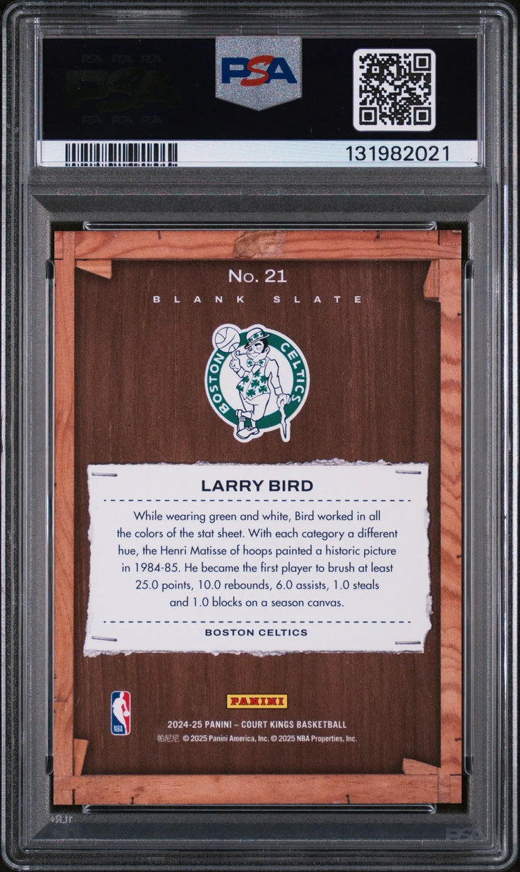 2024 Panini Court Kings Blank Slate Larry Bird #21 PSA 9 