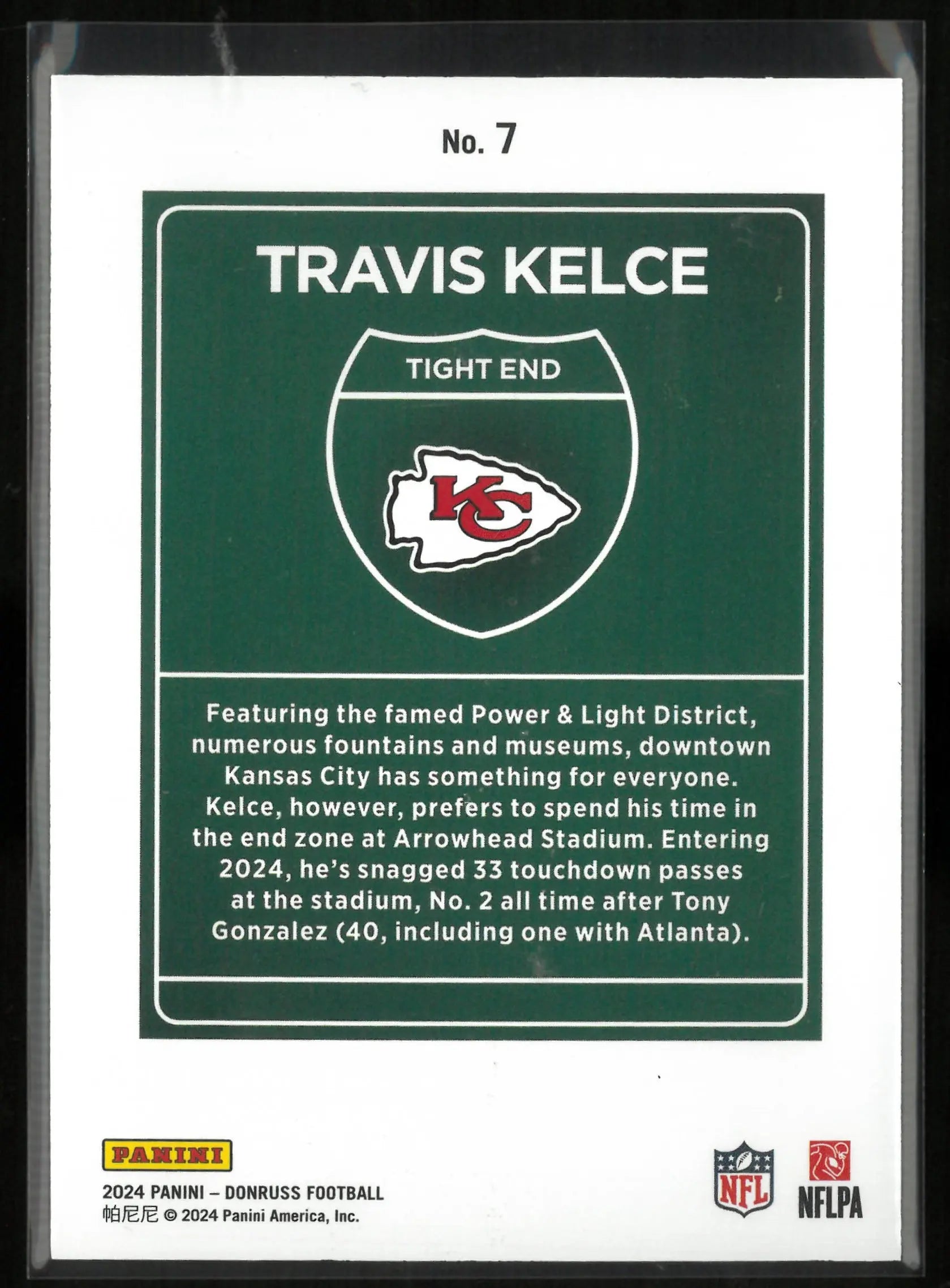 2024 Panini Donruss Downtown Travis Kelce 