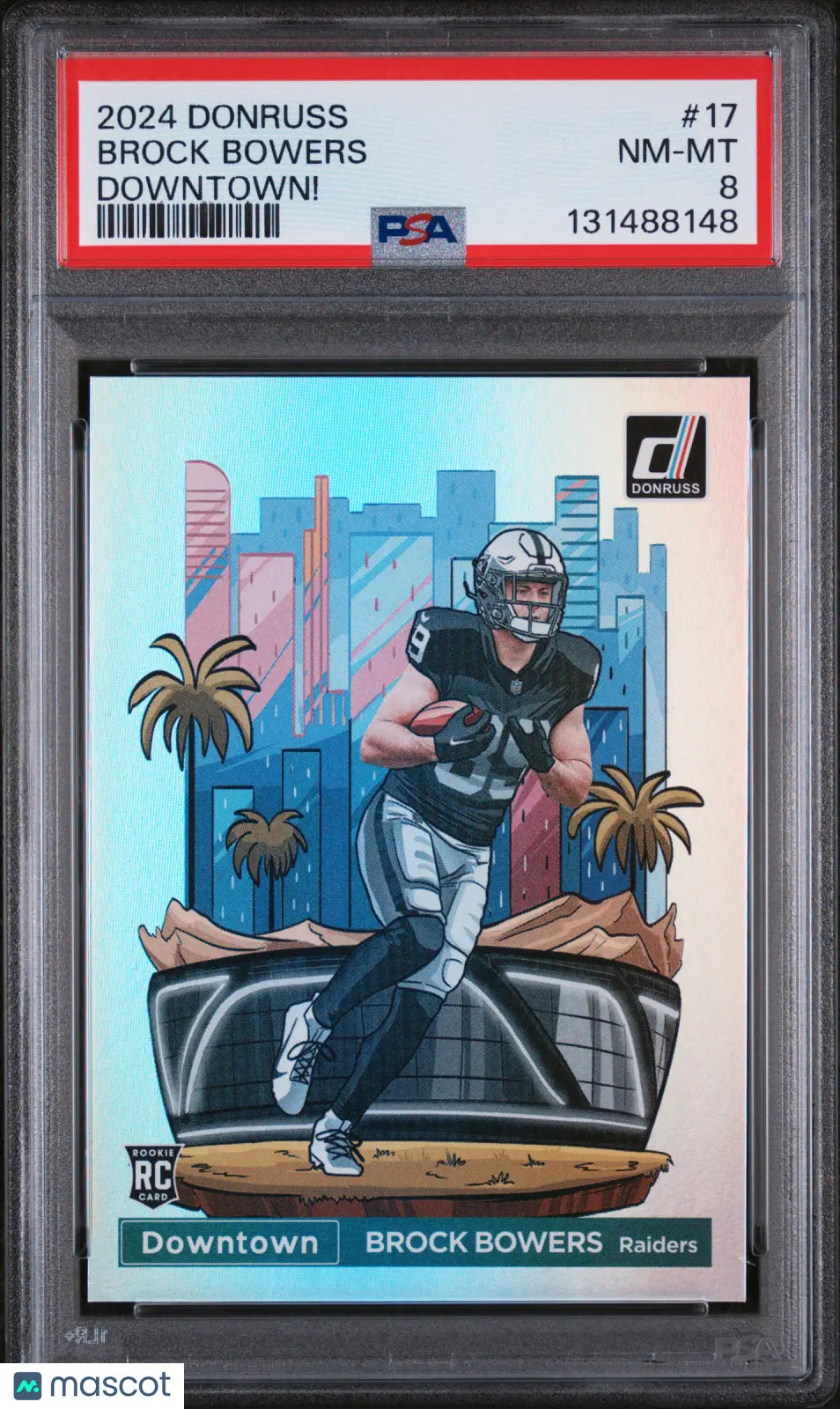 2024 Panini Donruss Downtown! Brock Bowers RC Rookie PSA 8 