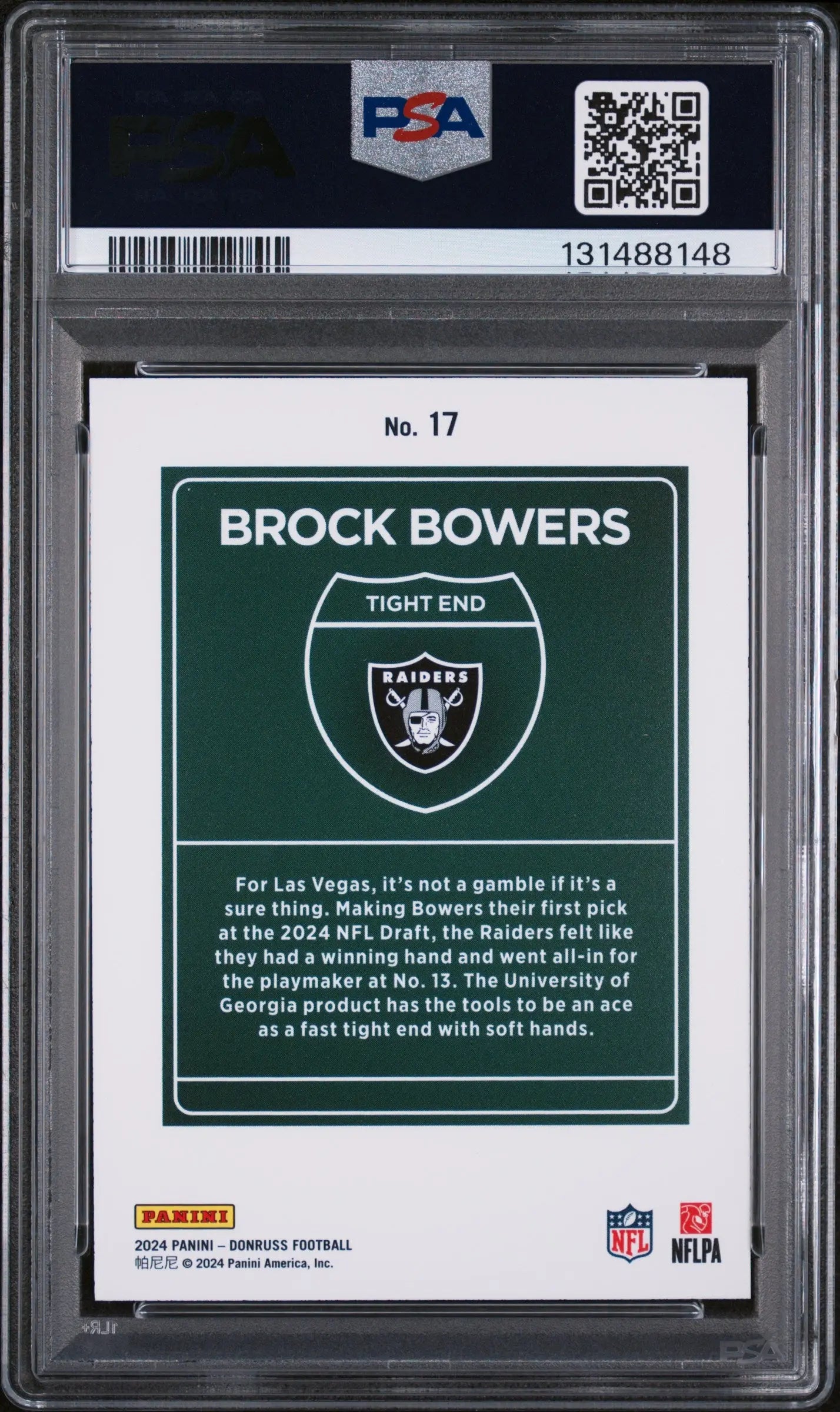 2024 Panini Donruss Downtown! Brock Bowers RC Rookie PSA 8 