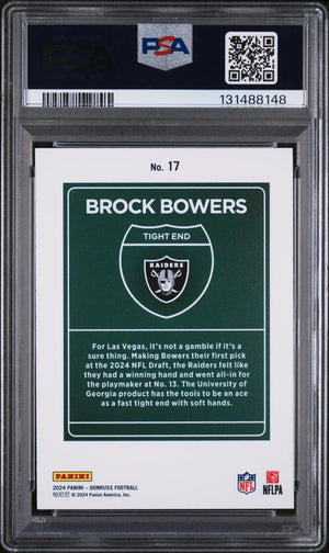2024 Panini Donruss Downtown! Brock Bowers RC Rookie PSA 8 