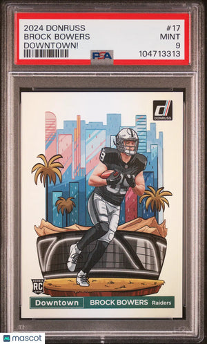 2024 Panini Donruss Downtown! Brock Bowers RC Rookie PSA 9 