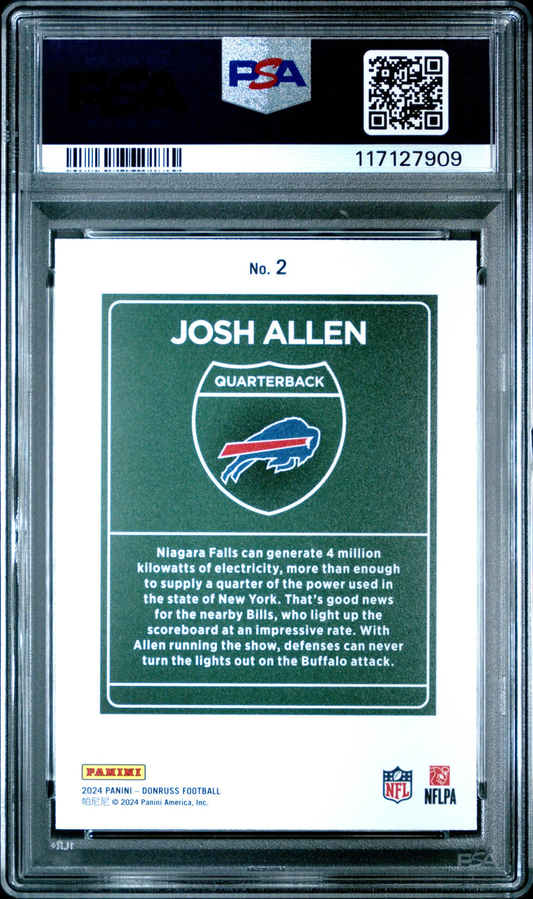 2024 Panini Donruss Downtown! Josh Allen PSA 10 