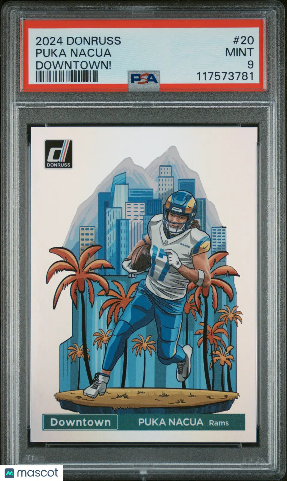2024 Panini Donruss Downtown! Puka Nacua #20 PSA 9 