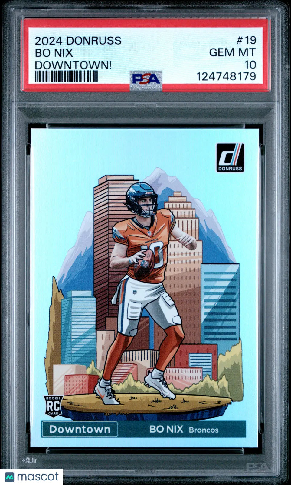 2024 Panini Donruss Downtown! Rookie RC Bo Nix #19 PSA 10 