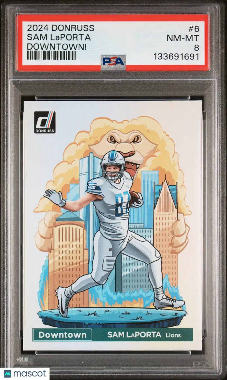 2024 Panini Donruss Downtown! Sam Laporta #6 PSA 8 