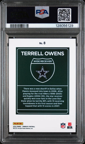2024 Panini Donruss Downtown! Terrell Owens #8 PSA 8 