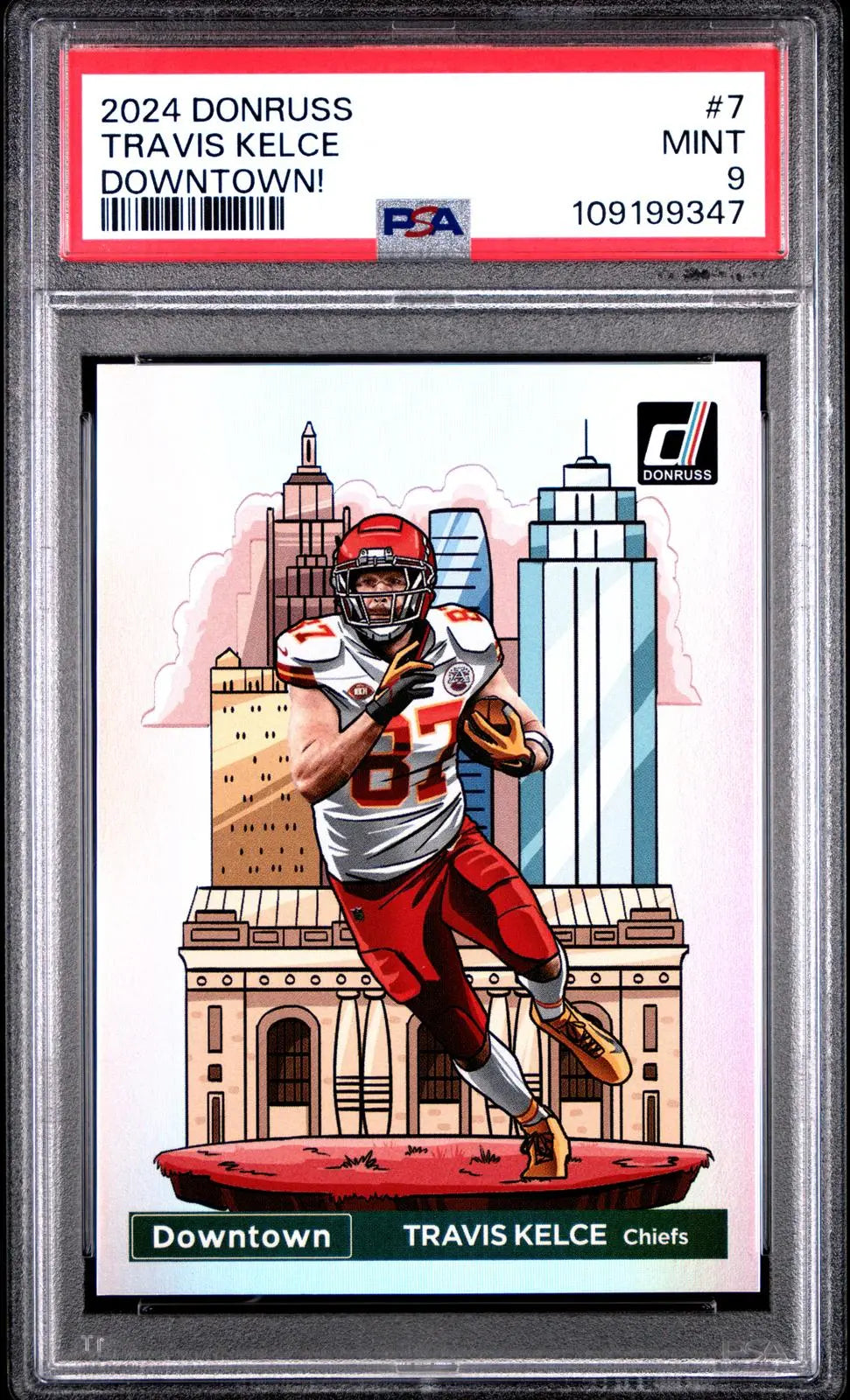 2024 Panini Donruss Downtown! Travis Kelce PSA 9 