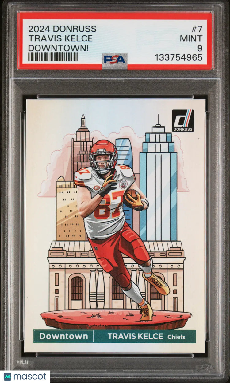 2024 Panini Donruss Downtown! Travis Kelce PSA 9 Taylor Swift 