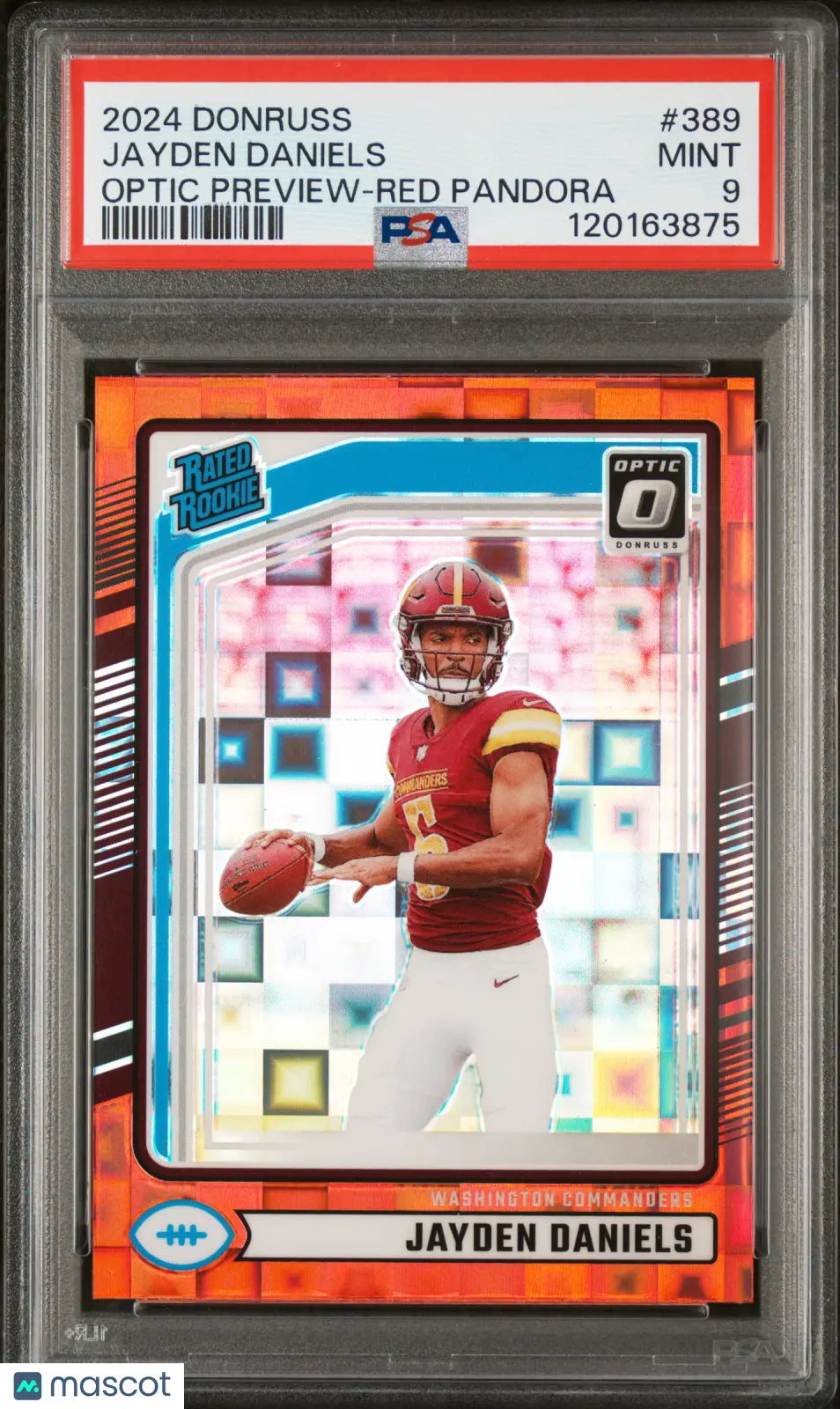 2024 Panini Donruss Jayden Daniels Rated Rookie Optic Preview Red Pandora PSA 9 
