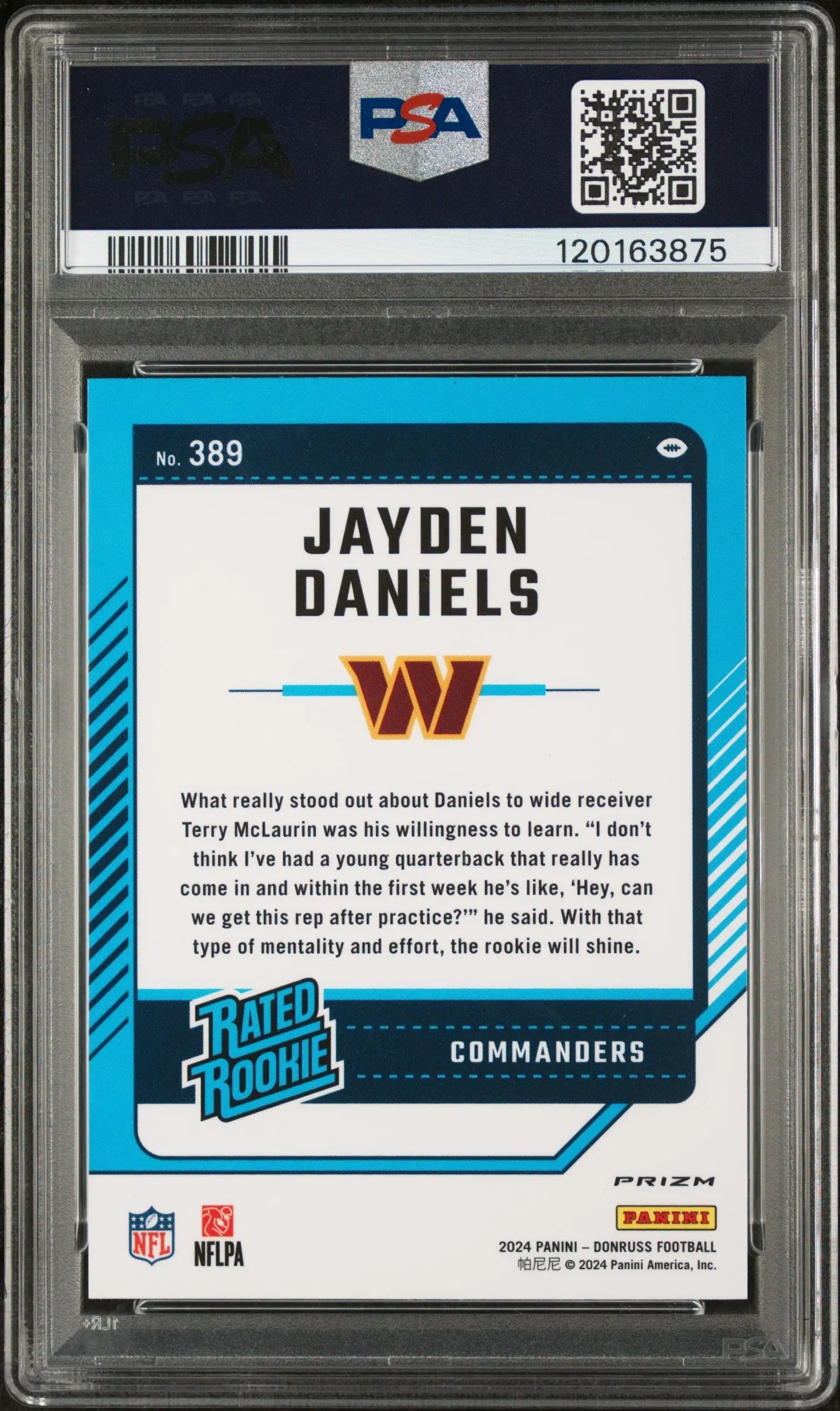 2024 Panini Donruss Jayden Daniels Rated Rookie Optic Preview Red Pandora PSA 9 