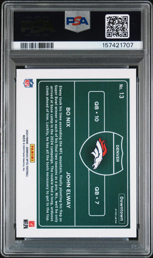 2024 Panini Donruss Optic Downtown Duos Bo Nix John Elway RC Rookie #13 PSA 9 