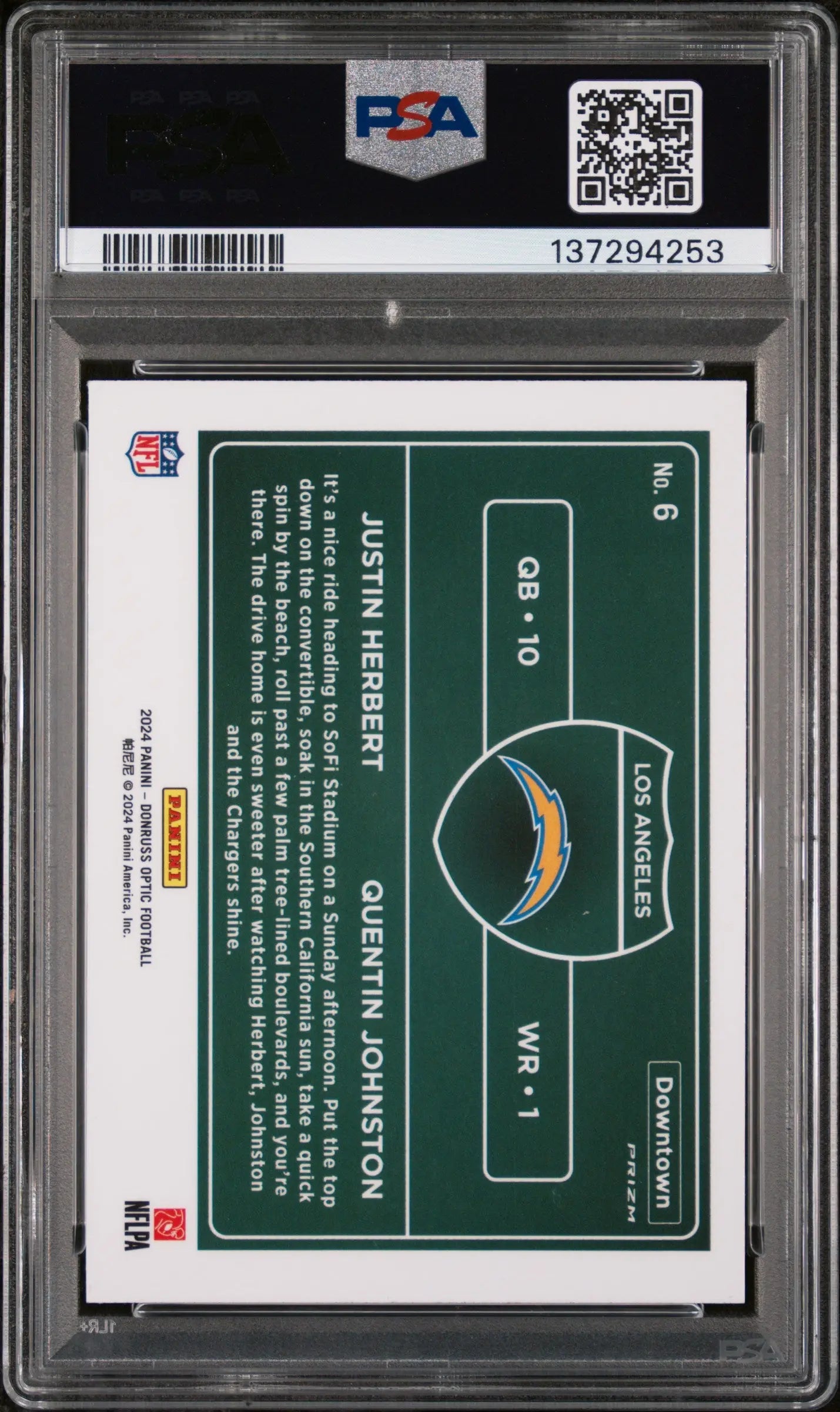 2024 Panini Donruss Optic Downtown Duos Johnston Herbert #6 PSA 10 